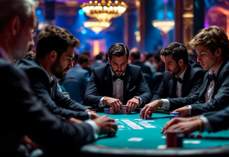 Live Sic Bo table with three dice displayed on green felt and dealer standing behind